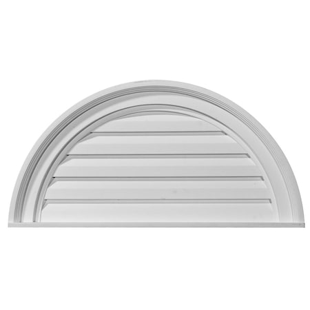 Ekena Millwork Half Round Gable Vent Louver, Non-Functional, 24"W x 12"H x 1 1/8"P GVHR24D